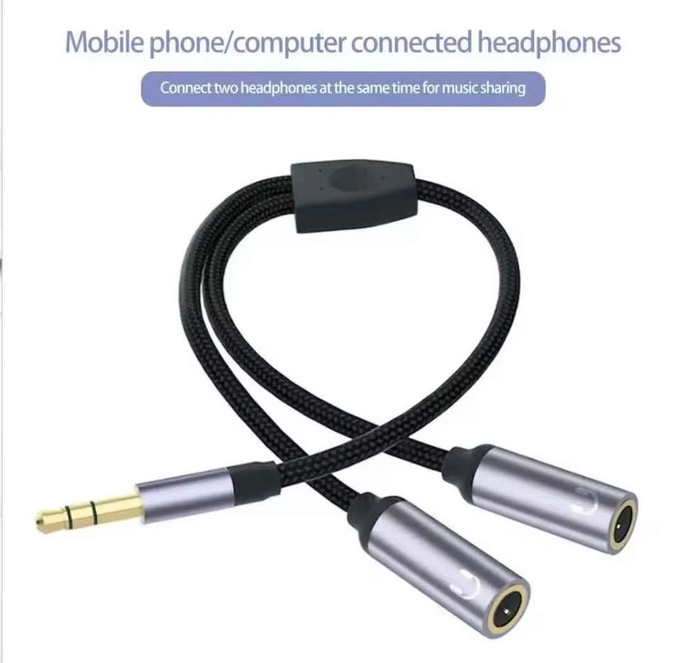 3.5mm Audio Splitter Cable Headphone Mic for PC Mobile - photo 3