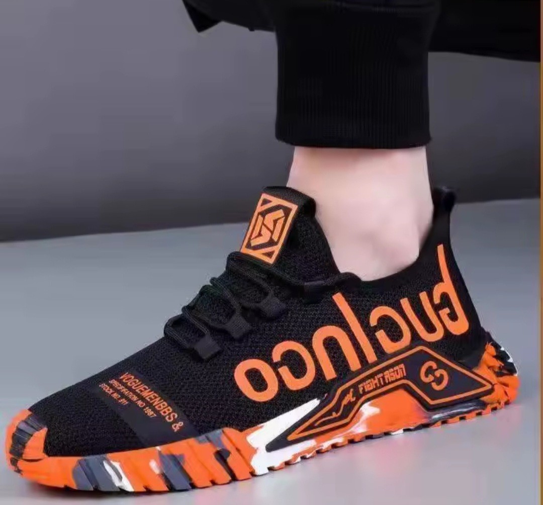 Engrco Men's High-Top Athletic Sneakers Black Orange - photo 2