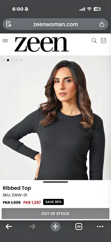 Black Ribbed Zeen top