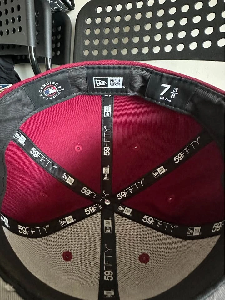Men's New York Yankees New Era Maroon White Logo 59FIFTY Hat - photo 4