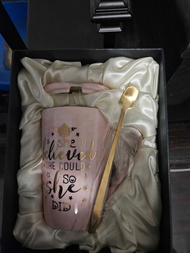 Pink Motivational Mug Gift Set with Lid and Spoon - photo 3