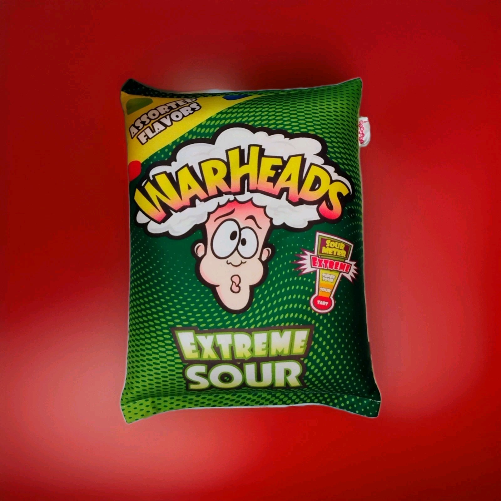 Warheads Pillow Plushy Grn Extreme Sour 🍏 12” X 9”➕ Wally Beanba