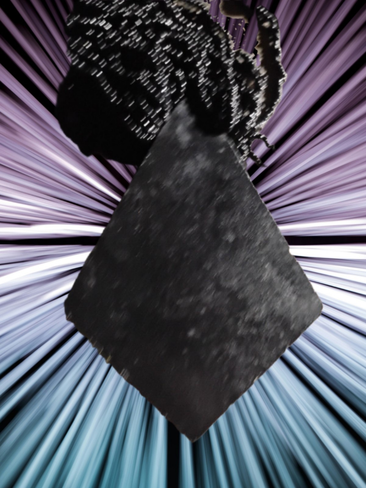 Chunky Statement Bib Necklace W/ Blk & Sil *Faceted Scuptural Pe - photo 4