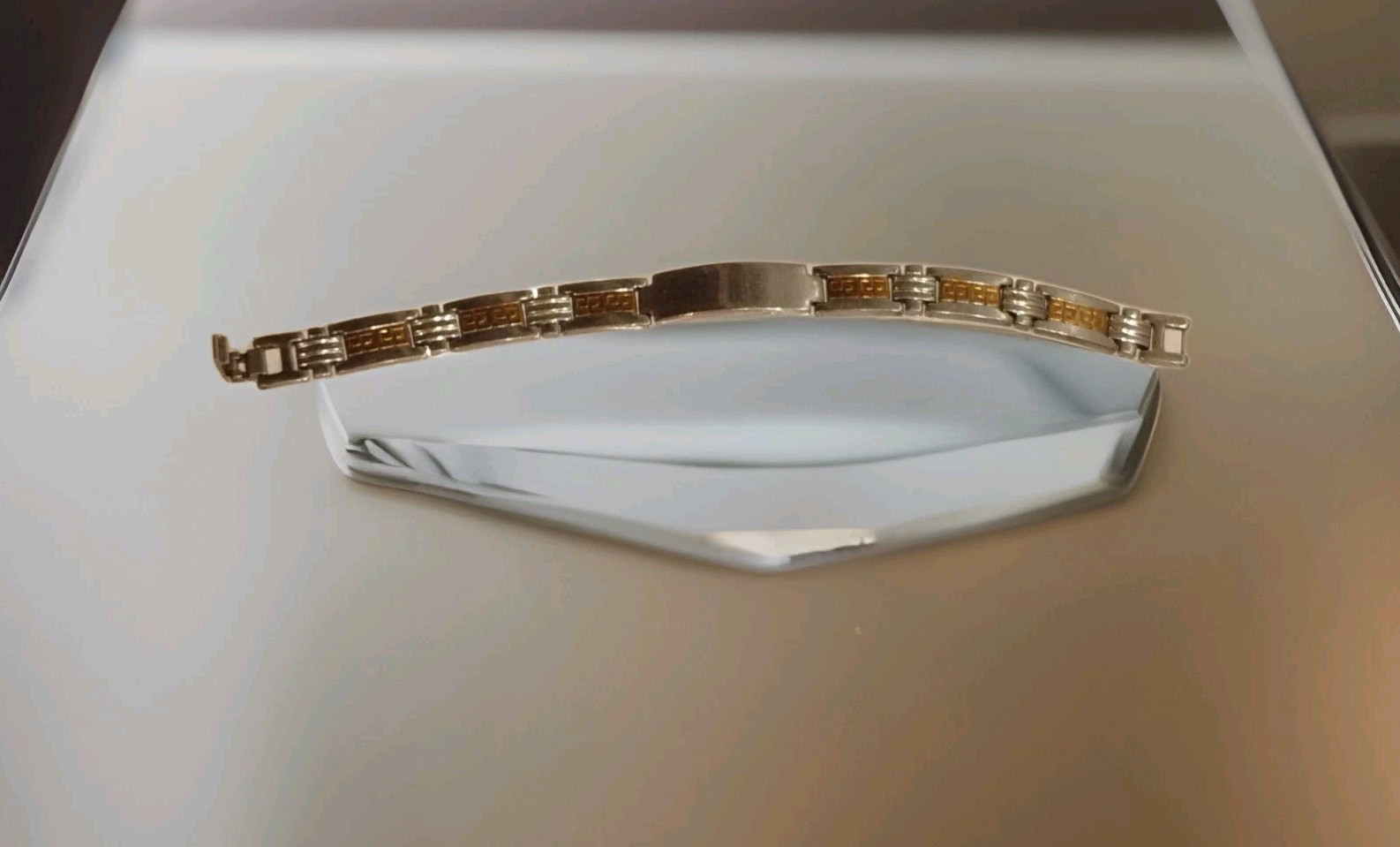 Men's 2 Tone Plated Designer Bracelet Stainless Steel