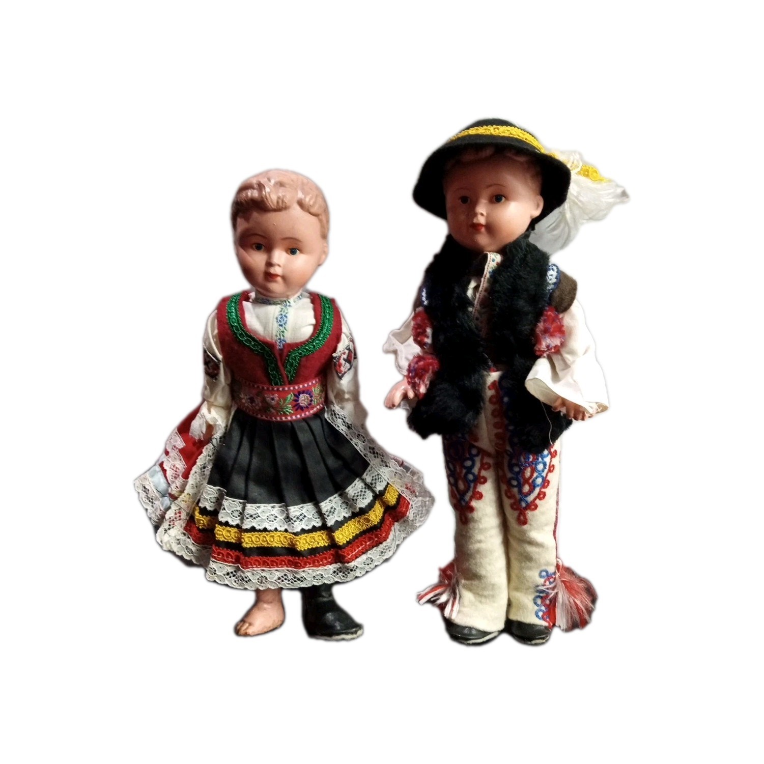 2 Czechoslovakian Dolls - Detailed Clothes - 12" Tall - photo 2