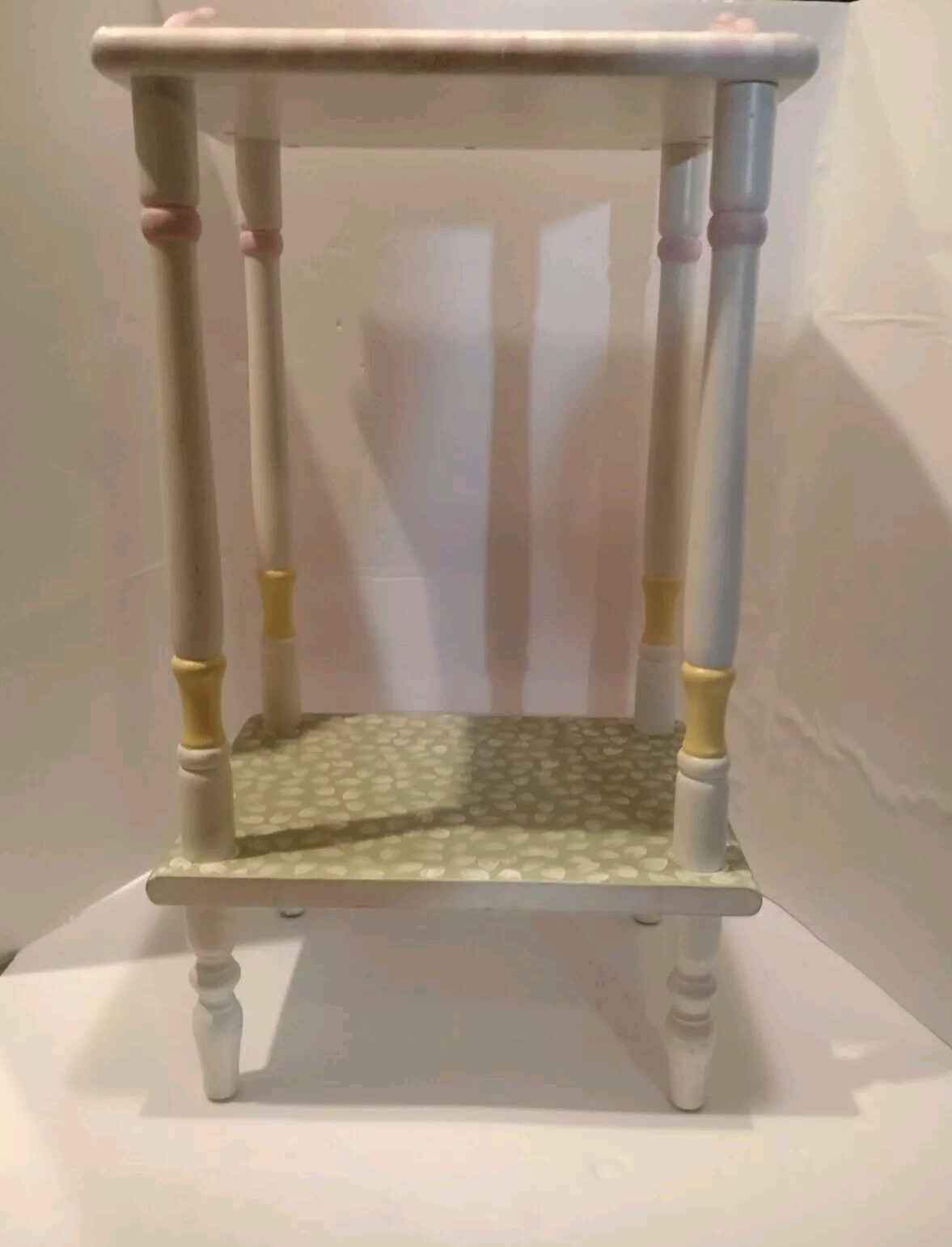 Small Painted Metal Drum Nightstand Table - photo 4