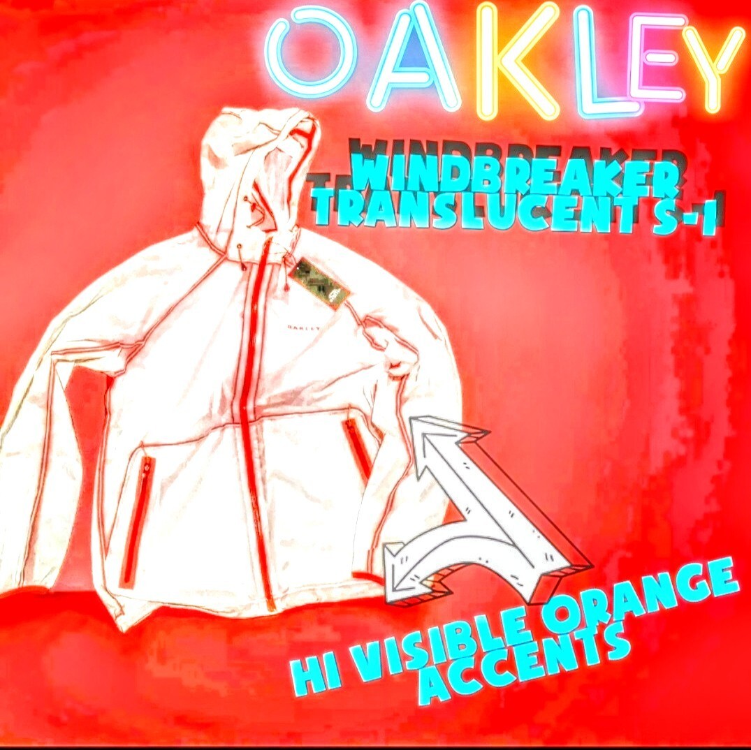 Oakley Orange Translucent Windbreaker Hood M