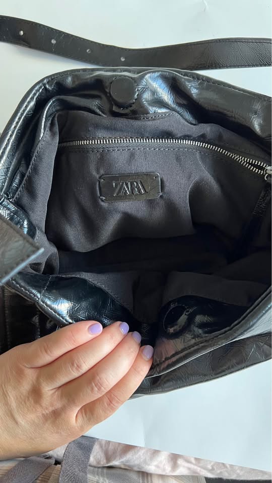 Zara Bag Leather Chain Strap Shoulder Bag Black Flap bag - photo 5
