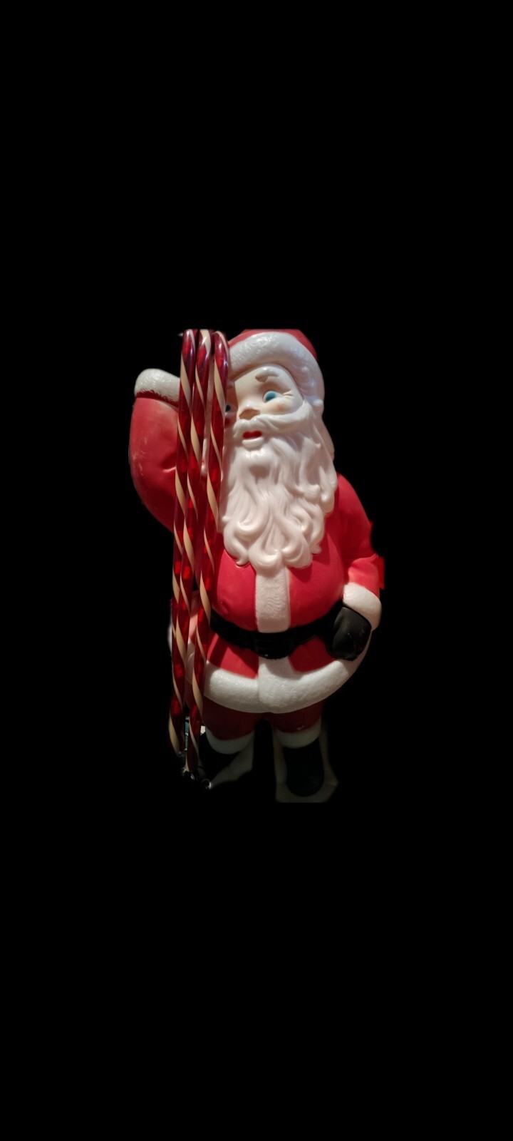 Vintage Santa Claus Light Up Blow Mold w/ Candy Canes - photo 3