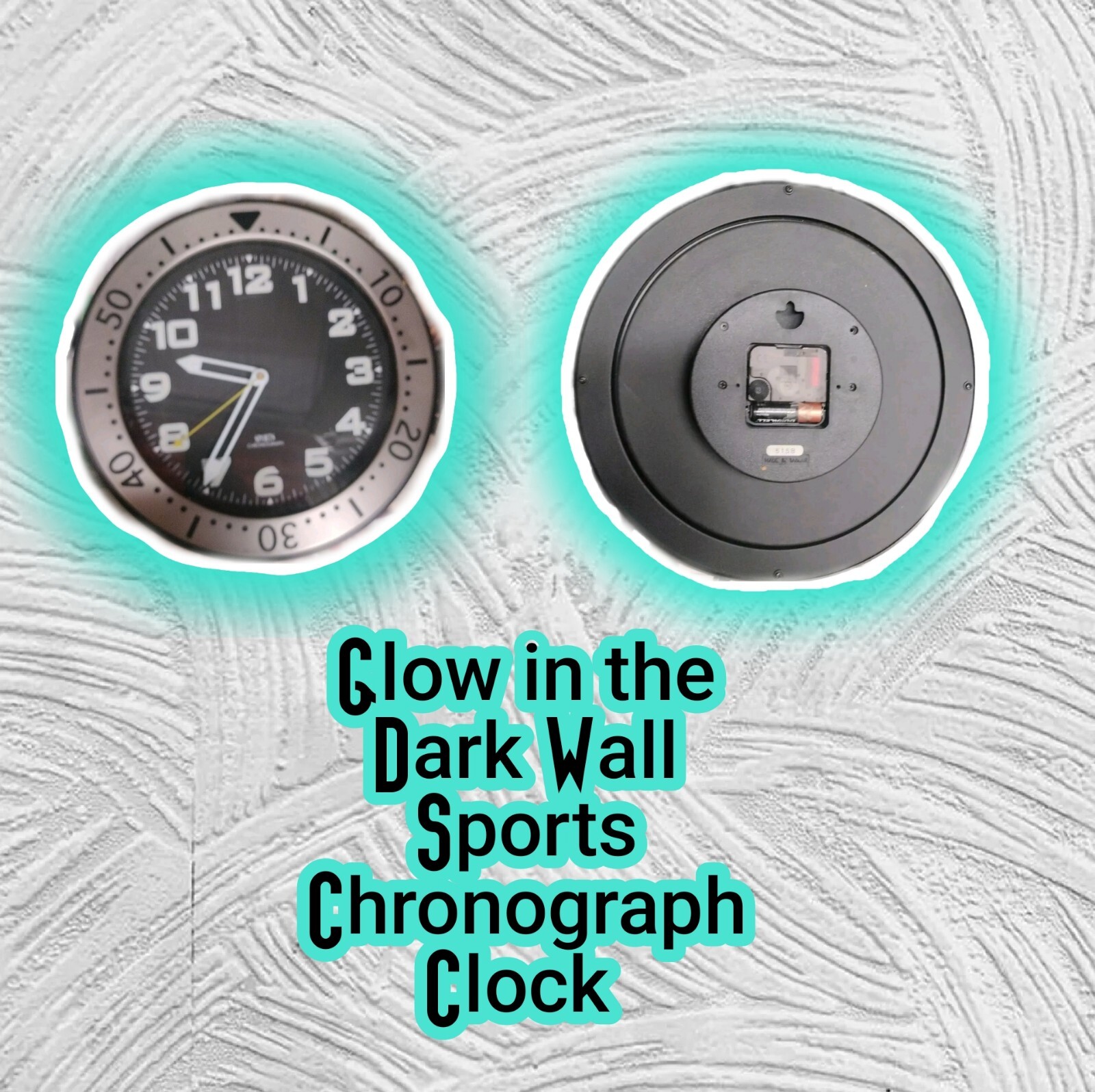 Wall Clock Light Illuminate Dark/Sports Chronograph/ Pedestal &