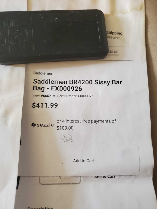 SADDLEMEN SISSY BAR BAG - photo 3