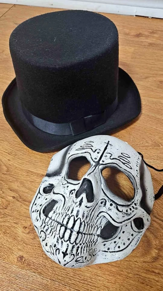 Costume- Día de los muertos (Sugar Skull Skeleton Half Mask and