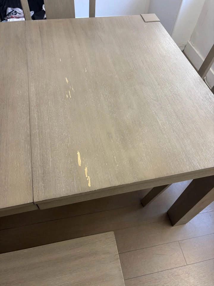 Grey Kitchen Table with 4 Chairs and a Bench - photo 4