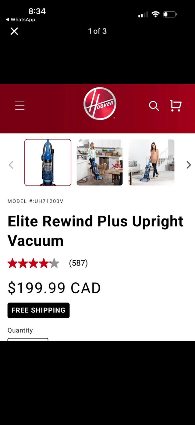 Hoover Elite Vacuum - 50% Off