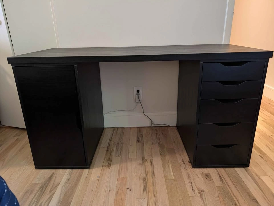 IKEA Alex / Lagkapten Black Desk with Drawers - photo 2