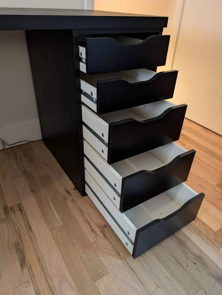 IKEA Alex / Lagkapten Black Desk with Drawers - photo 4