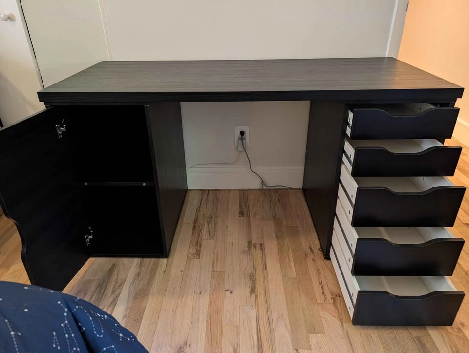 IKEA Alex / Lagkapten Black Desk with Drawers - photo 5