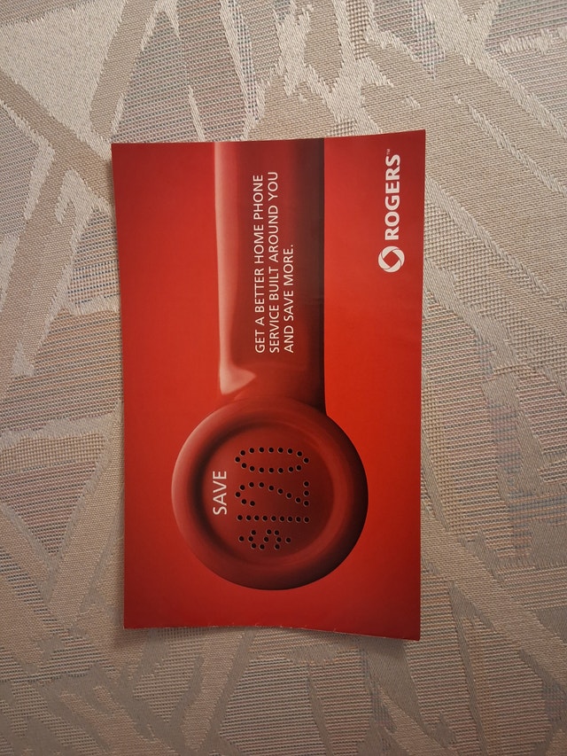 Vintage 2008 Rogers Home Phone Flyer - Red Handset