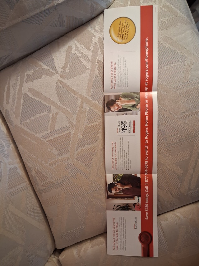 Vintage 2008 Rogers Home Phone Flyer - Red Handset - photo 2