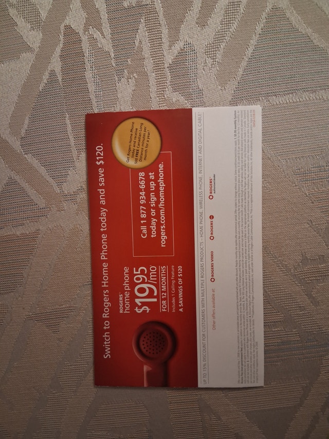 Vintage 2008 Rogers Home Phone Flyer - Red Handset - photo 3