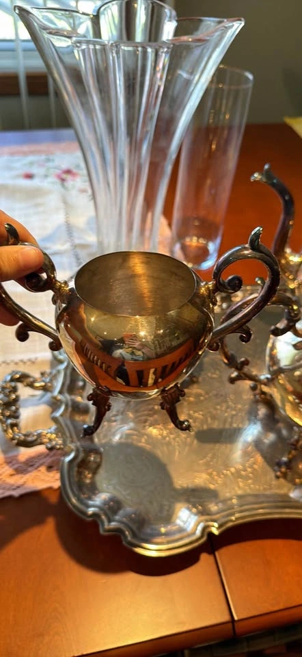 Vintage Ornate Silver-Plated 5-Piece Tea and Coffee Service with - photo 2