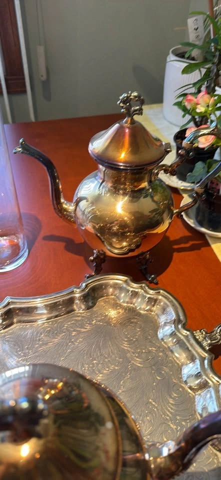 Vintage Ornate Silver-Plated 5-Piece Tea and Coffee Service with - photo 4