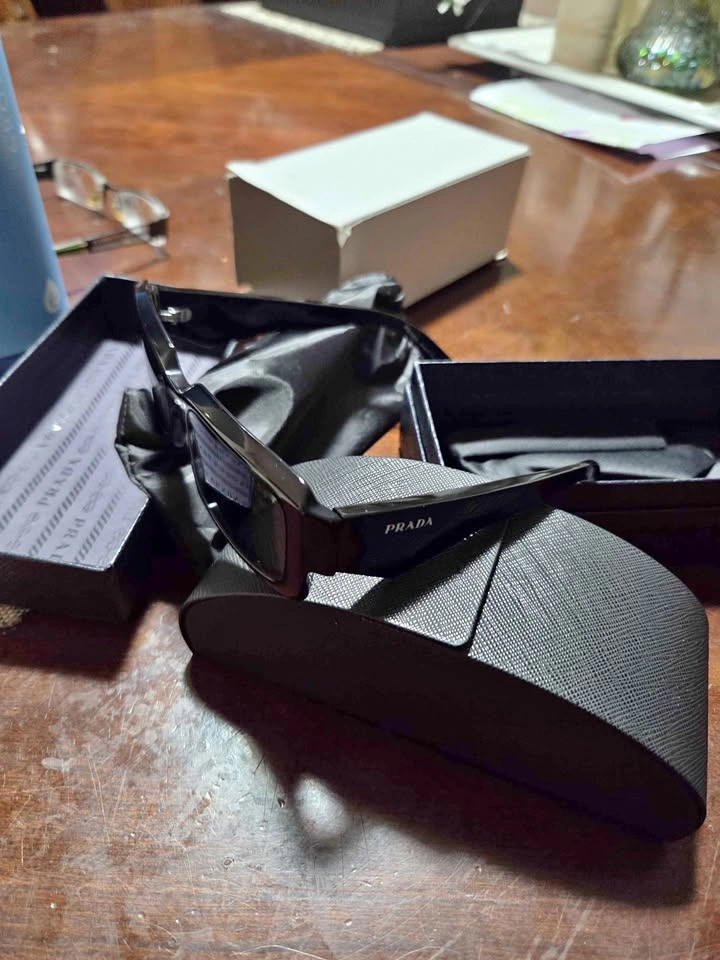 Authentic Prada PR 27ZS Sunglasses – Black/Geometric – Like New