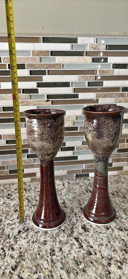 Vintage Artisan Ceramic Challises