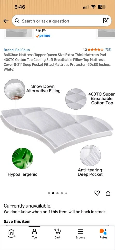 Mattress topper Queen Size Extra Thick - photo 4