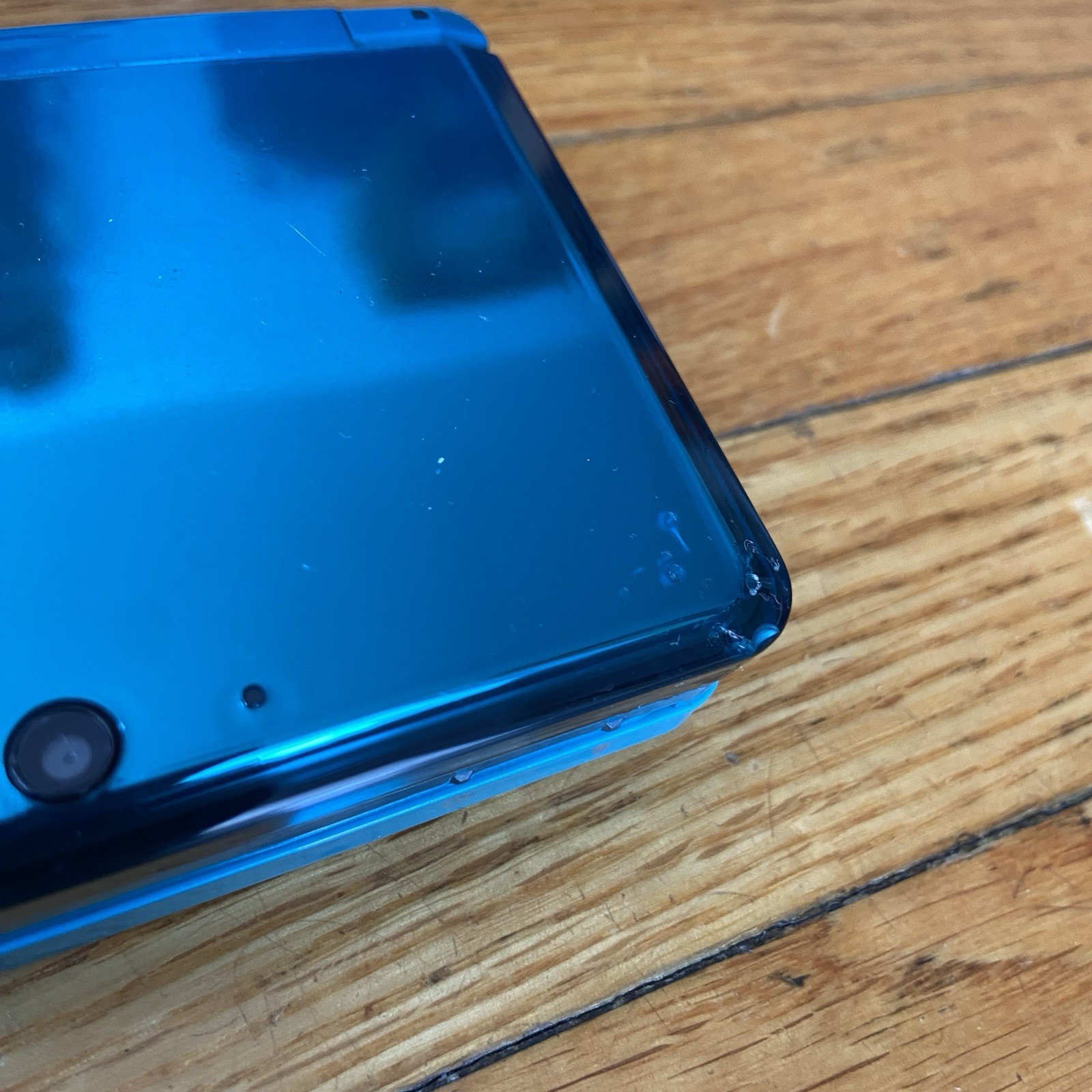 LOT Nintendo 3DS Aqua Blue Teal + Case + x7 Games - photo 4