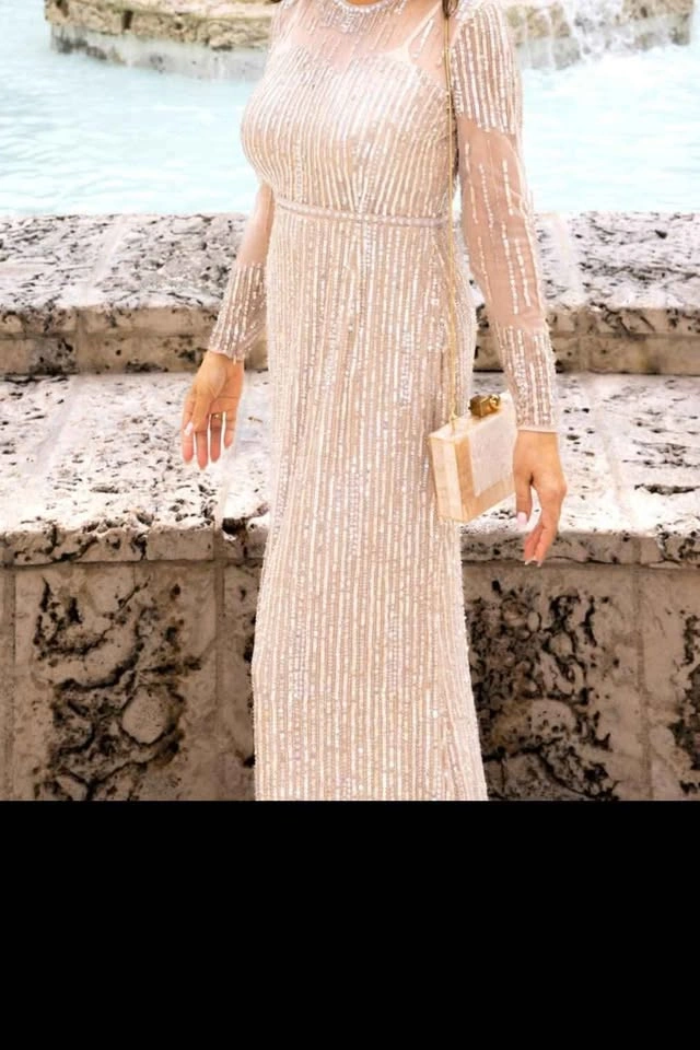 Sequined Formal or Wedding Dress - Size 8 - photo 2