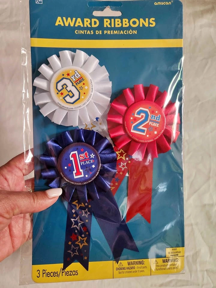 First, Second, and Third Place Ribbons - 2 Packs