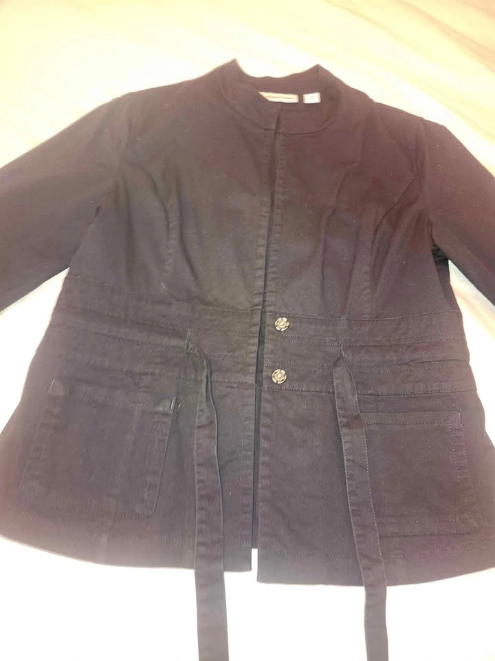Black Cotton Jacket Coldwater Creek Size 8 (Fits like 6)
