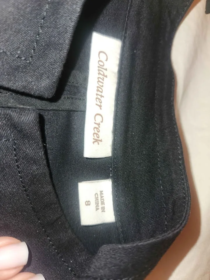 Black Cotton Jacket Coldwater Creek Size 8 (Fits like 6) - photo 5