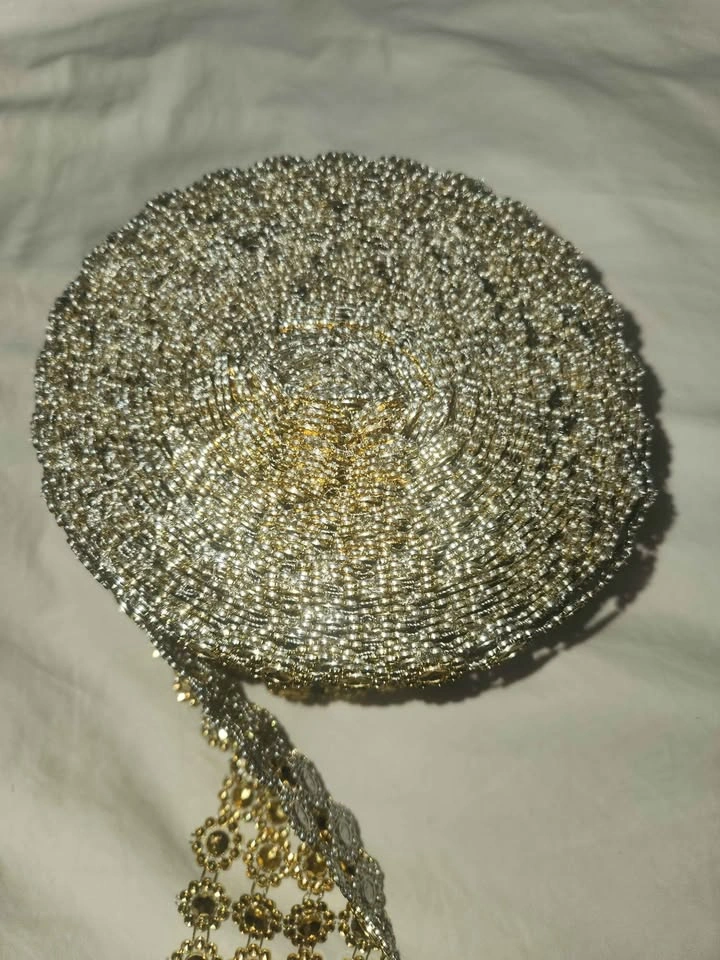 Entire Spool of 4-in Wide Gold Sequin Trim - photo 4
