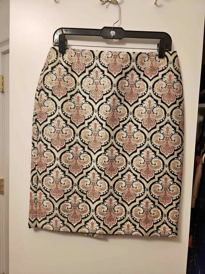 Talbot's Brocade Metallic Skirt Size 6