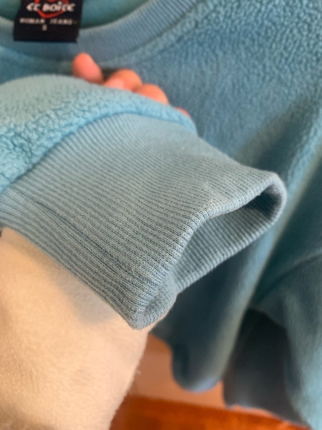 S Baby Blue Cropped Fleece Sweatshirt Rhinestone Graphic - photo 5