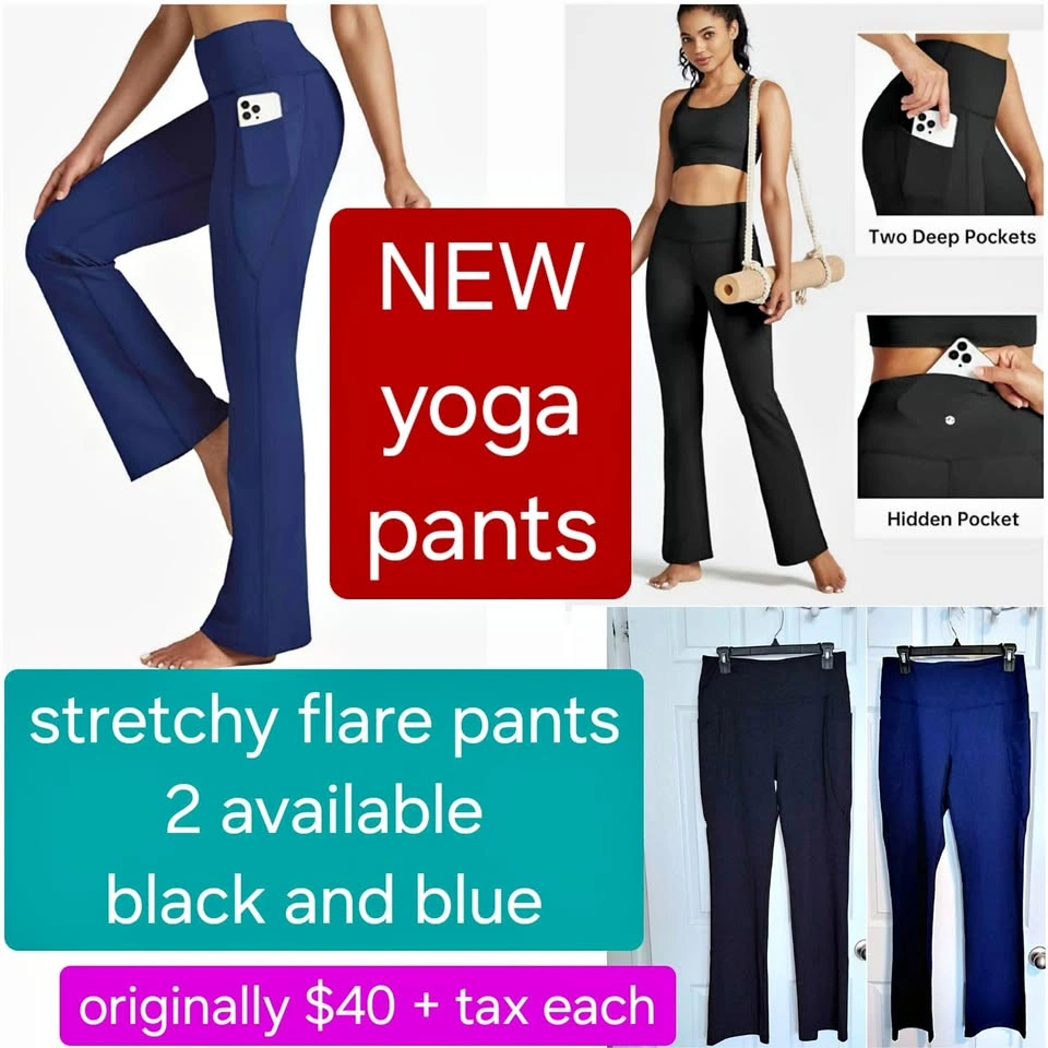 Yoga Pants - NEW stretchy flare pants size L