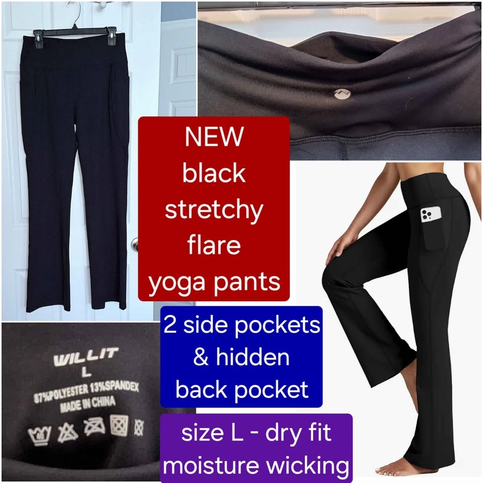 Yoga Pants - NEW stretchy flare pants size L - photo 4
