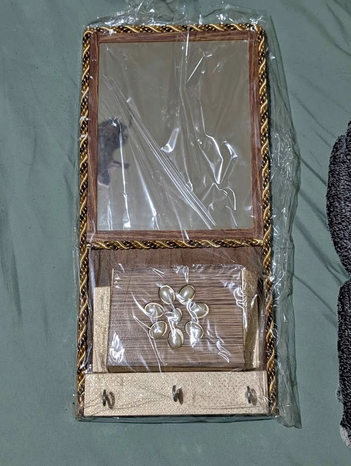 Wall Mirror Key Holder Shelf