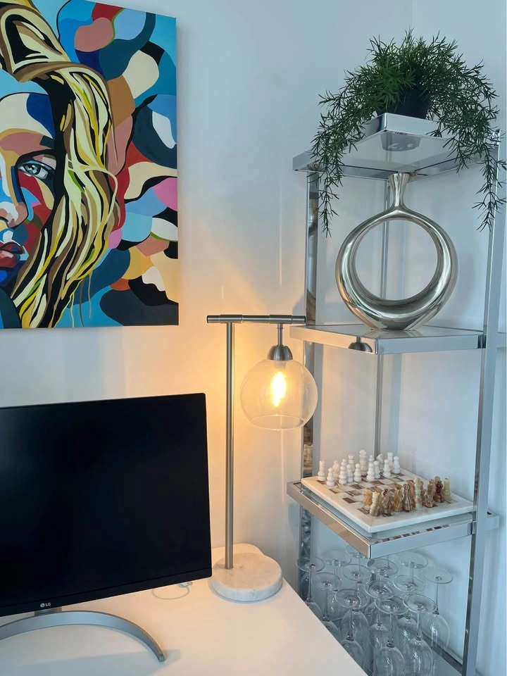 Modern Marble & Glass Table Lamp - photo 2