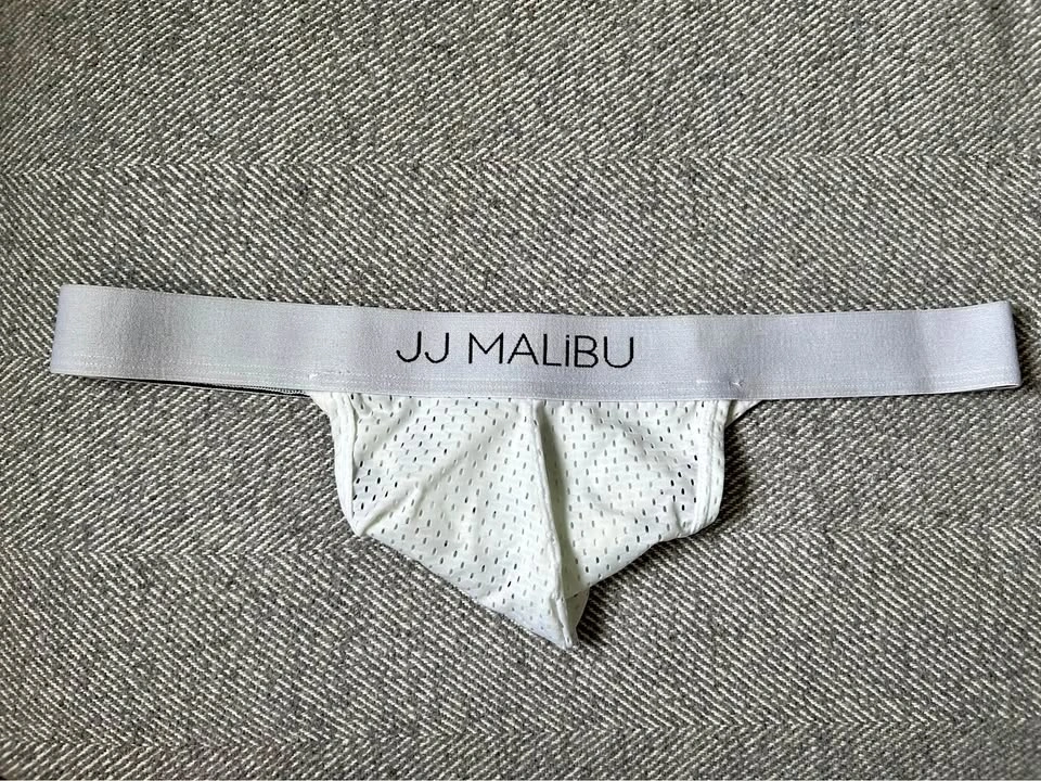 JJ Malibu Men’s White Mesh Thong