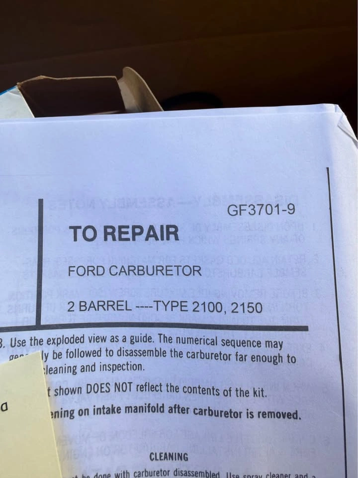 Ford 2BBL Carb Rebuild Kit & Floats - photo 3