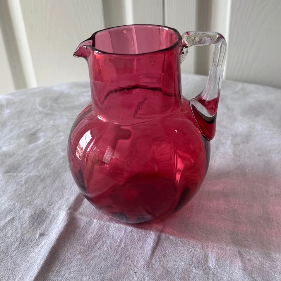 Antique Victorian Cranberry Glass Pitcher - photo 2
