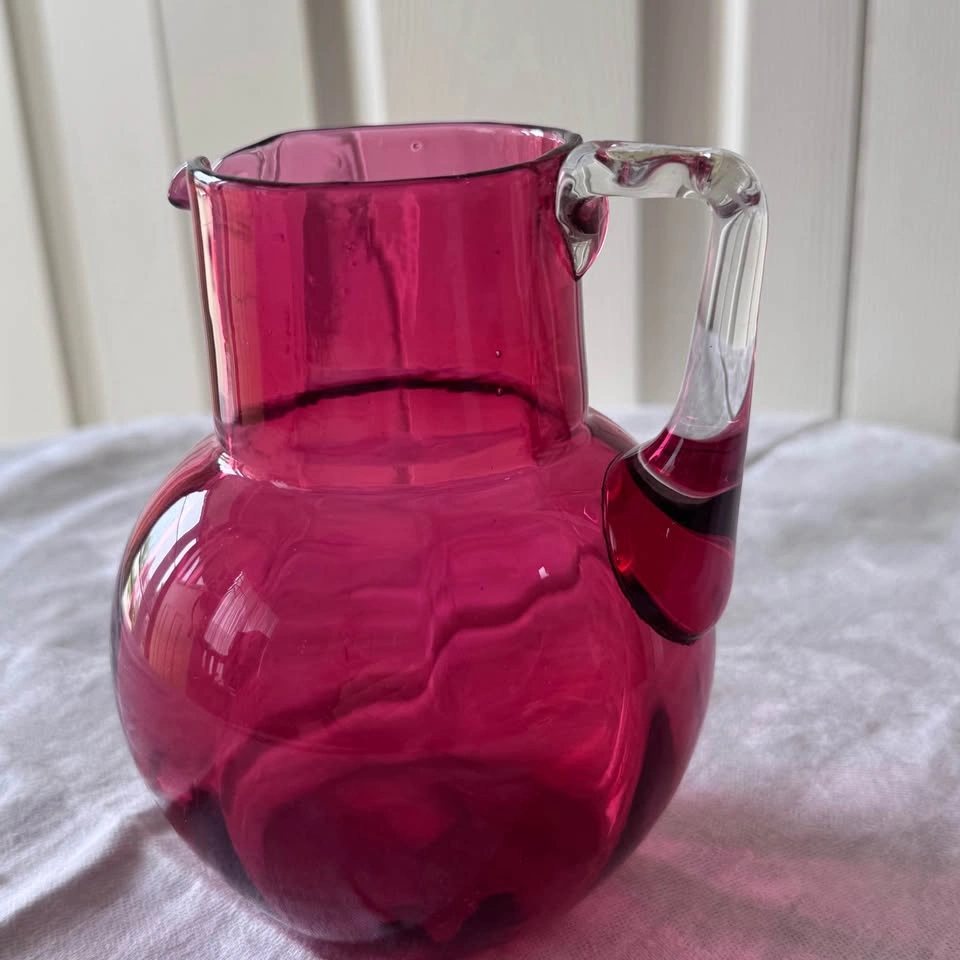 Antique Victorian Cranberry Glass Pitcher - photo 3