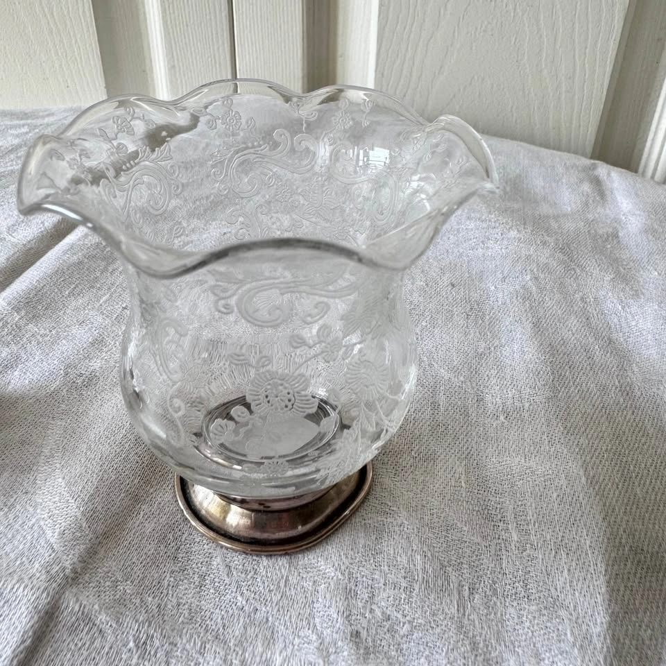 Victorian Bud Vases w/ Sterling Silver Bases (Pair) - photo 2