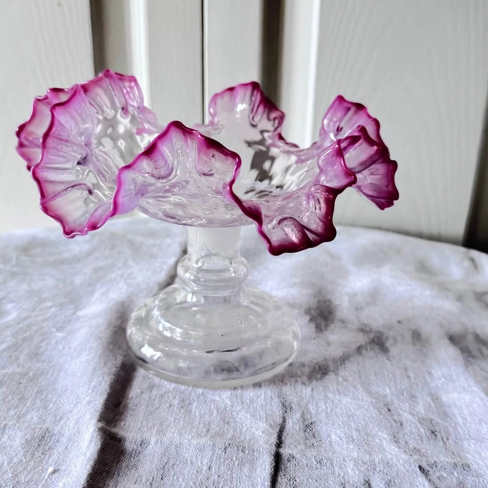 Victorian hand blown glass vase