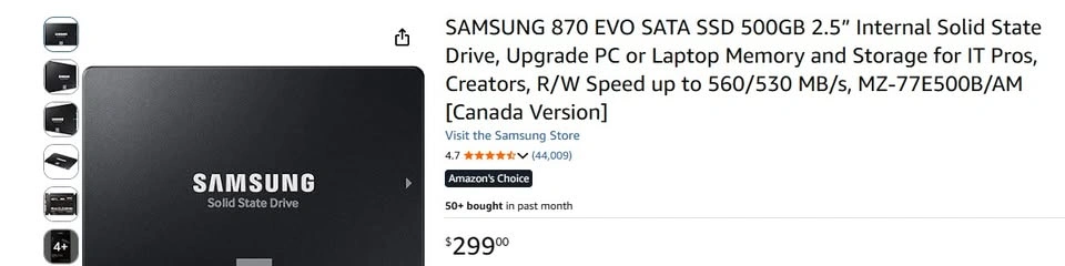 Samsung 870 EVO SATA SSD 500GB - photo 3