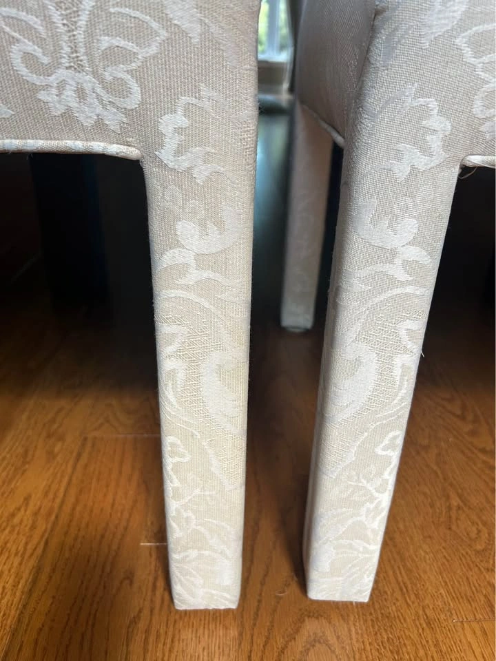 Set of 4 Damask Upholstered Parsons Dining Chairs - photo 2