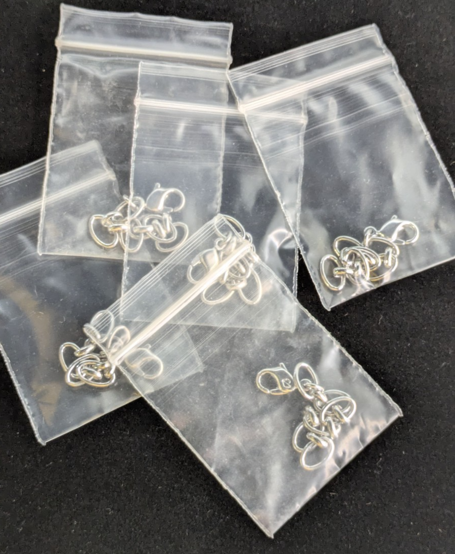 5 New Swarovski Chain Extensions Rhodium 8cm Lobster Clasp